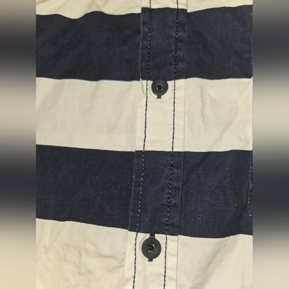 Jack DMD Striped Shirt In Navy Blue And White Size XLT Vintage - Picture 4 of 8